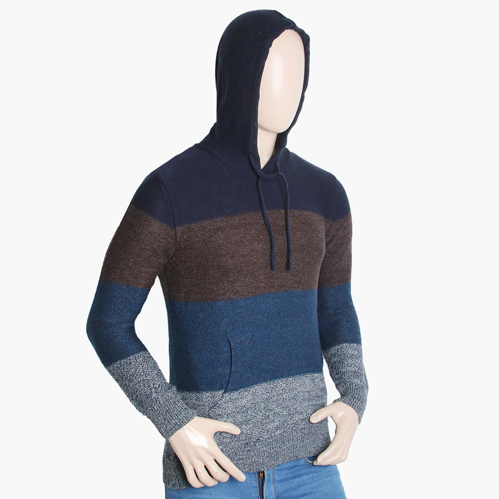Men's Hoodie Sweater - Blue & Brown, Men's Sweater & Sweat Shirts, Eminent, Chase Value