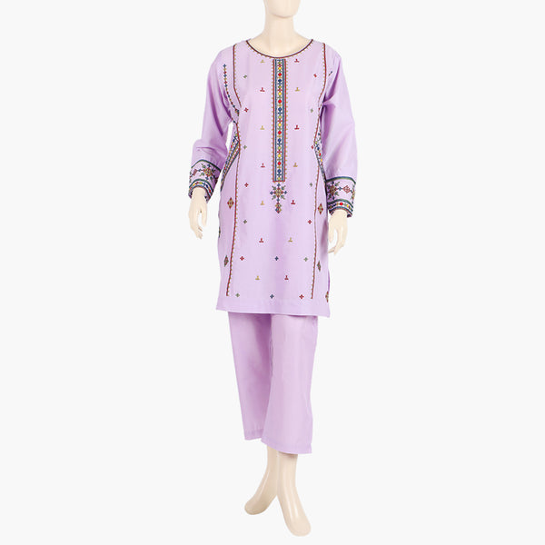 Women's Embroidered 2Pcs Shalwar Suit - Purple