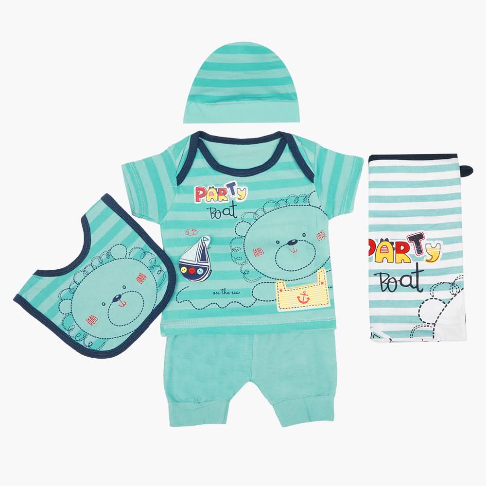 Newborn Boys Gift Set 05 Pcs  - Steel Blue, Newborn Gift Set, Chase Value, Chase Value