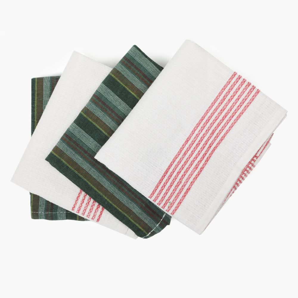 Kitchen Duster 4Pcs Set - Dark Green, Kitchen Towel, Chase Value, Chase Value
