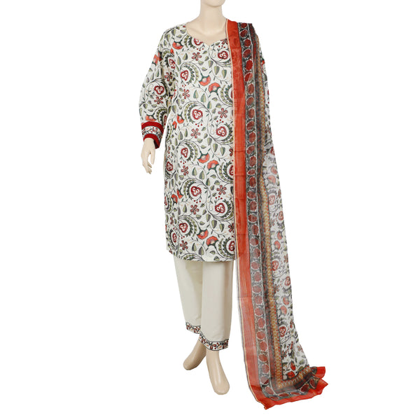 Women's Bareezay Cloud Cambric Shalwar Suit - Off White