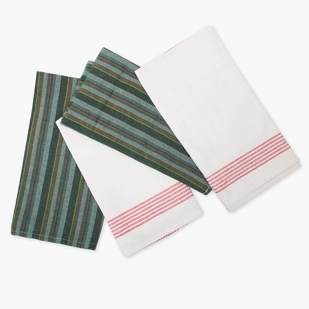 Kitchen Duster 4Pcs Set - Dark Green, Kitchen Towel, Chase Value, Chase Value