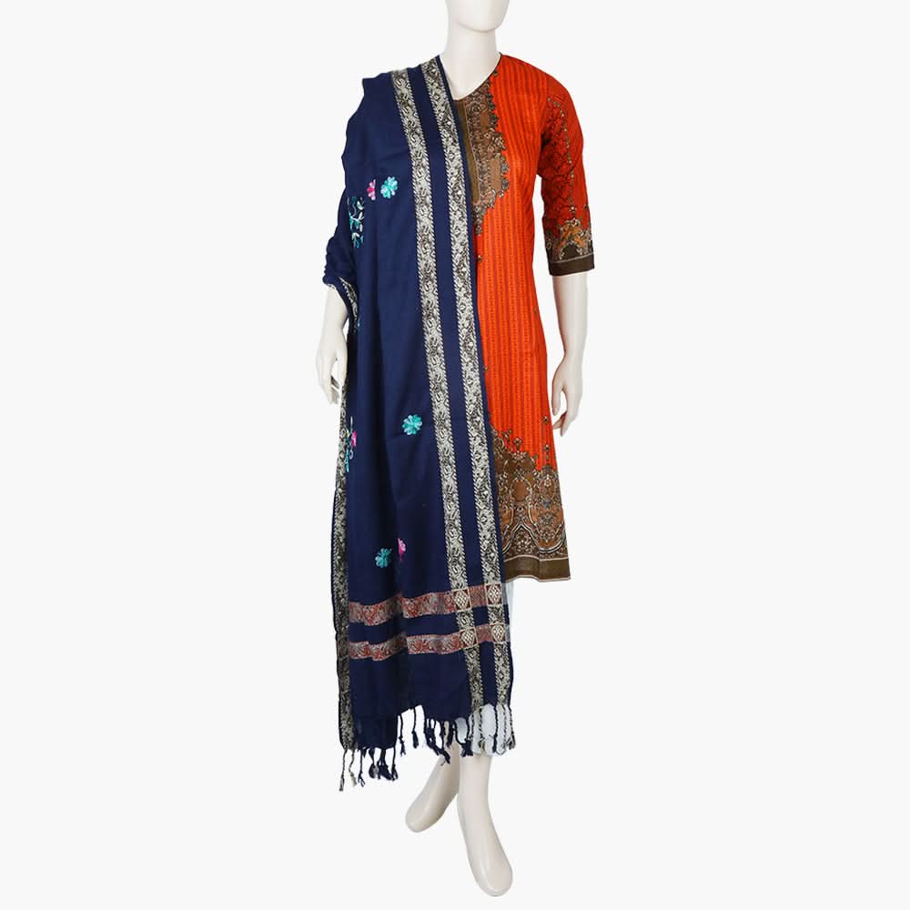 Women's Embroidered Shawl - Navy Blue, Women Shawls & Scarves, Chase Value, Chase Value