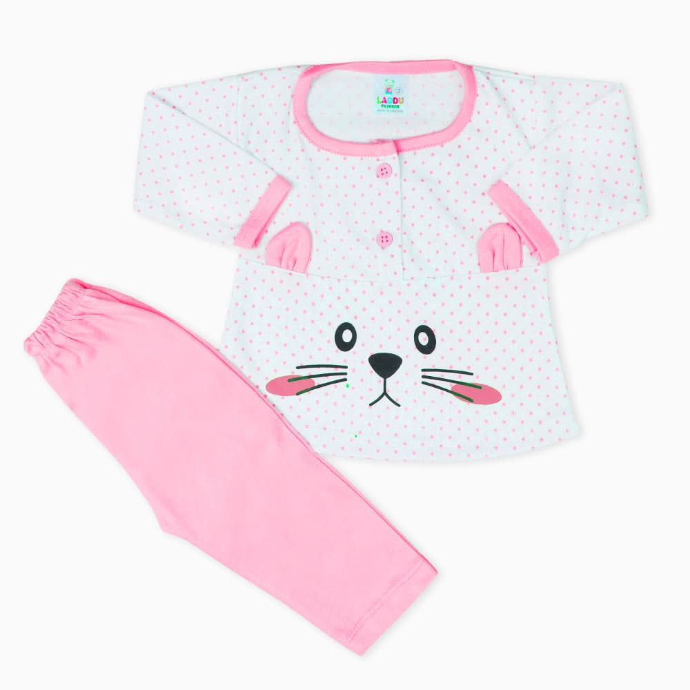 Newborn Girls Full Sleeves Suit - Pink, Newborn Girls Winterwear, Chase Value, Chase Value
