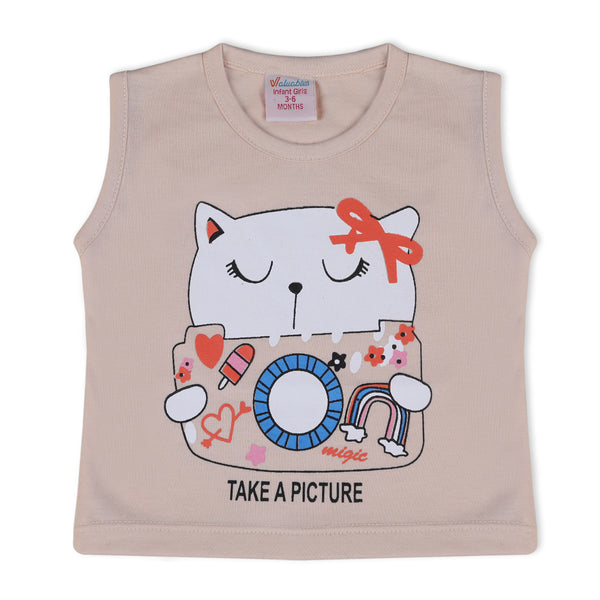 Valuable Newborn Girls Sando T-Shirt - Fawn