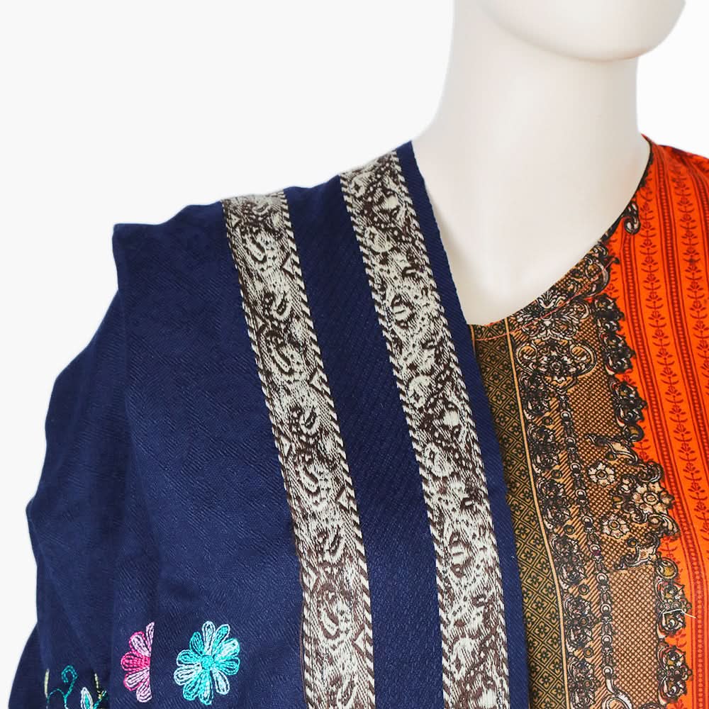Women's Embroidered Shawl - Navy Blue, Women Shawls & Scarves, Chase Value, Chase Value