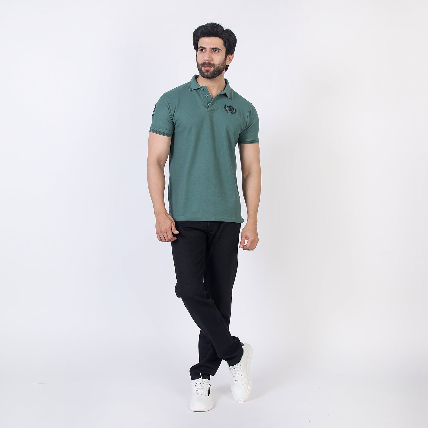 Men's Half Sleeves Polo T-Shirt - Dark Green, Men's T-Shirts & Polos, Chase Value, Chase Value