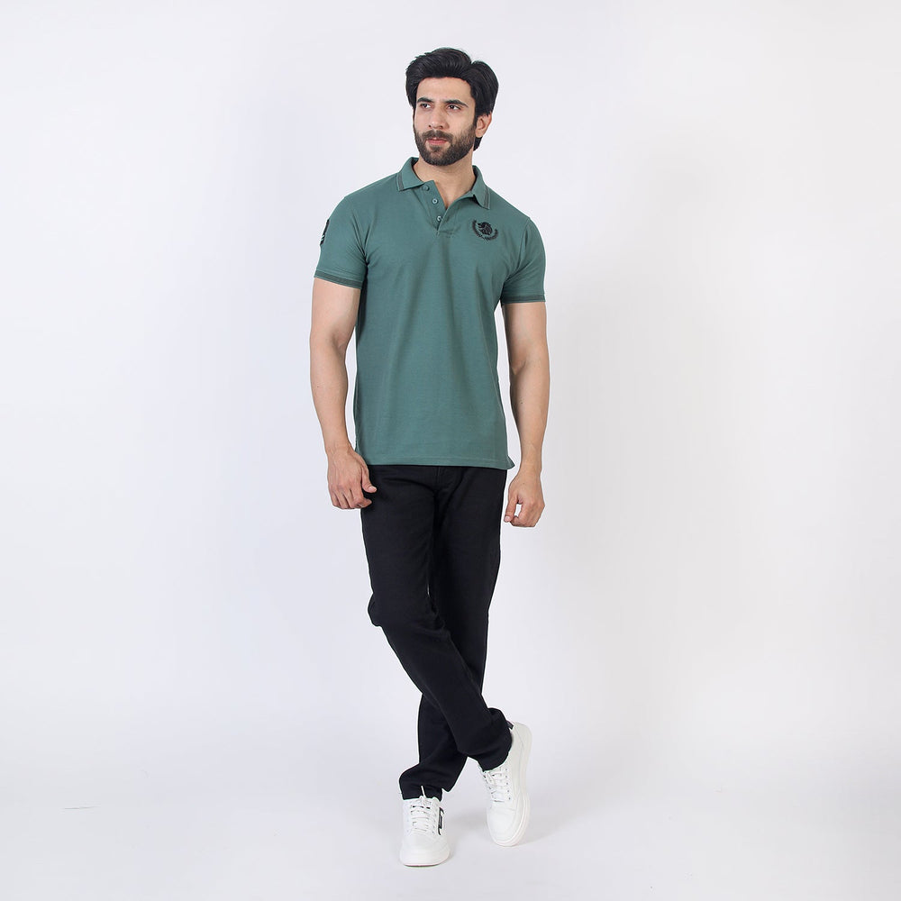 Men's Half Sleeves Polo T-Shirt - Dark Green, Men's T-Shirts & Polos, Chase Value, Chase Value