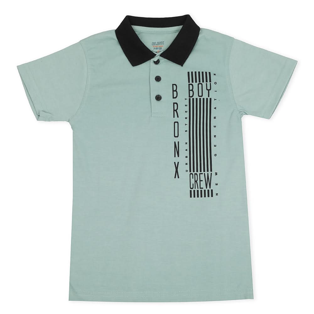 Boys Half Sleeves Polo T-Shirt - Cyan, Boys T-Shirts, Chase Value, Chase Value