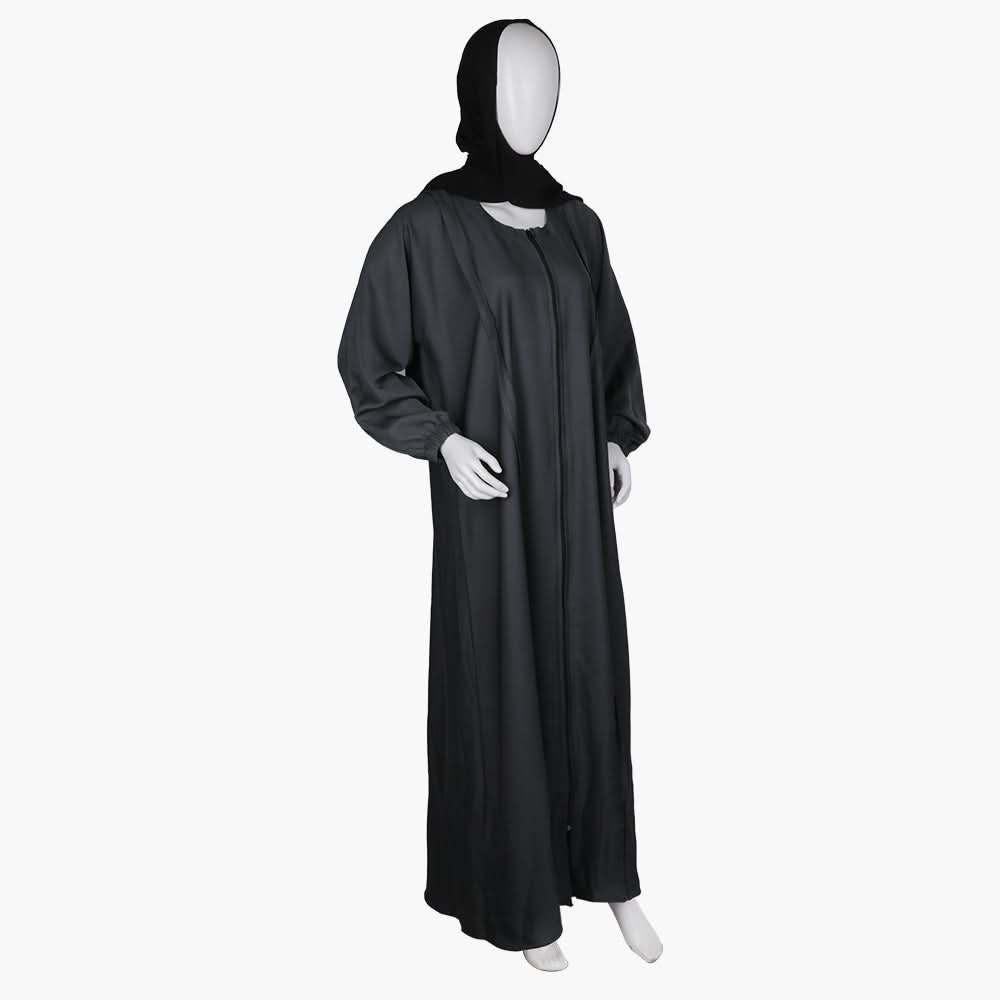 Women's Zipper Abaya - Grey, Women Abayas, Chase Value, Chase Value