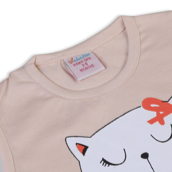 Valuable Newborn Girls Sando T-Shirt - Fawn