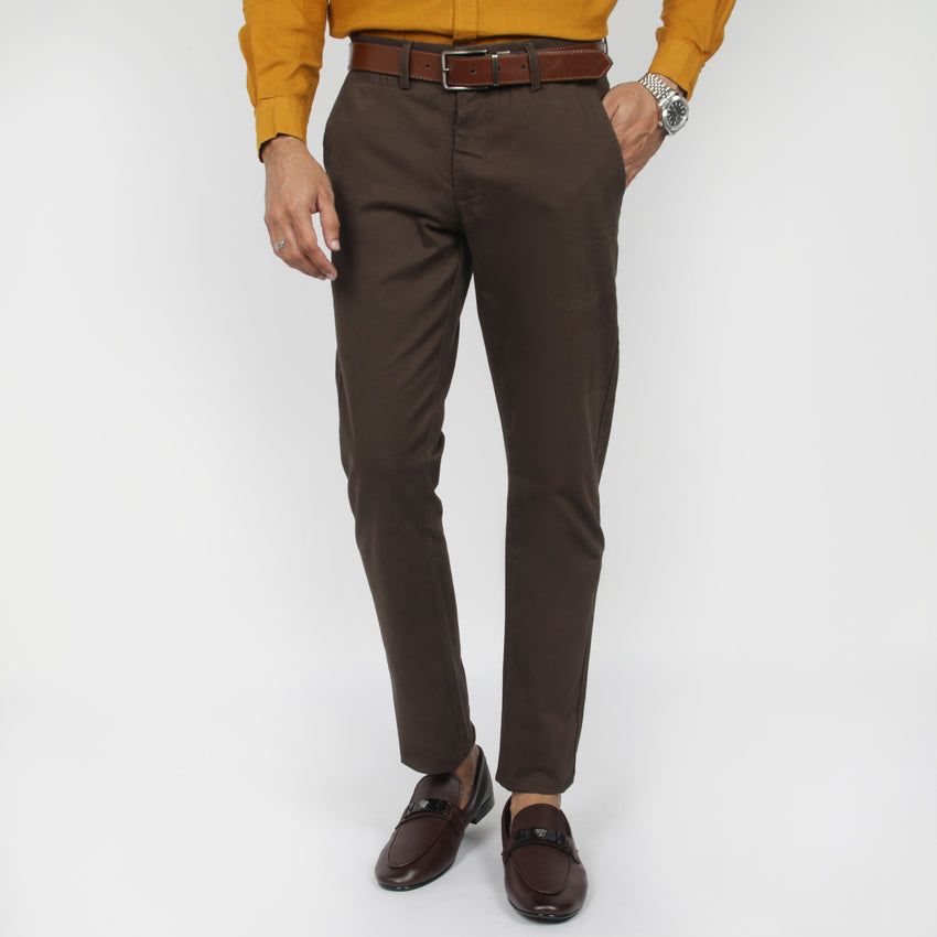 Eminent Men's Cotton Casual Pant - Chocolate