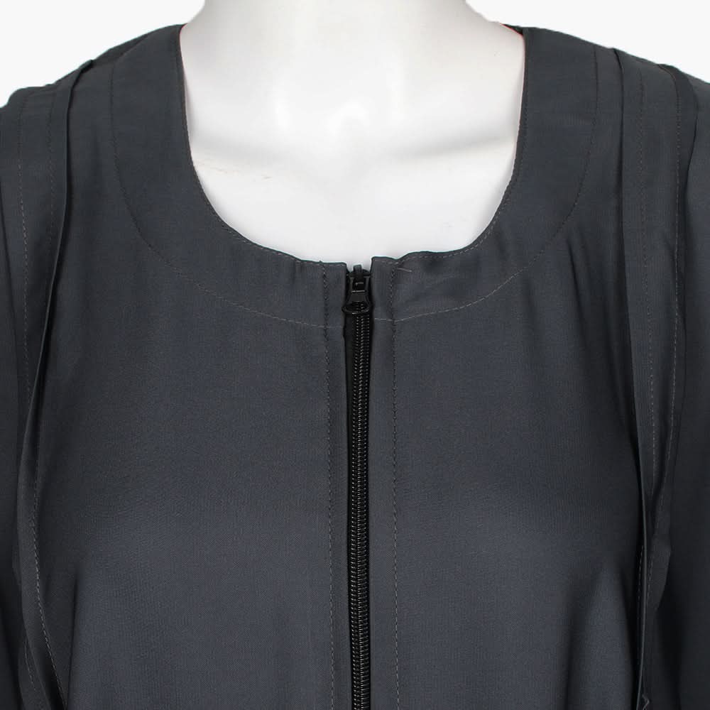 Women's Zipper Abaya - Grey, Women Abayas, Chase Value, Chase Value
