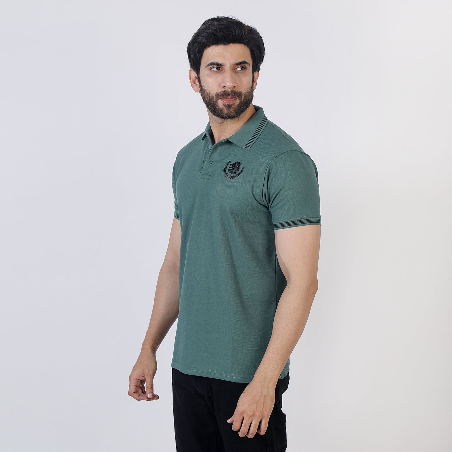 Men's Half Sleeves Polo T-Shirt - Dark Green, Men's T-Shirts & Polos, Chase Value, Chase Value