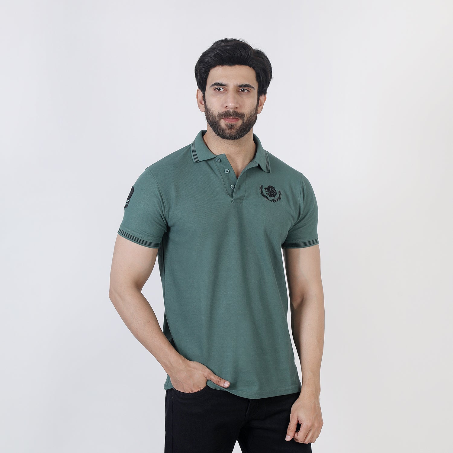Men's Half Sleeves Polo T-Shirt - Dark Green, Men's T-Shirts & Polos, Chase Value, Chase Value