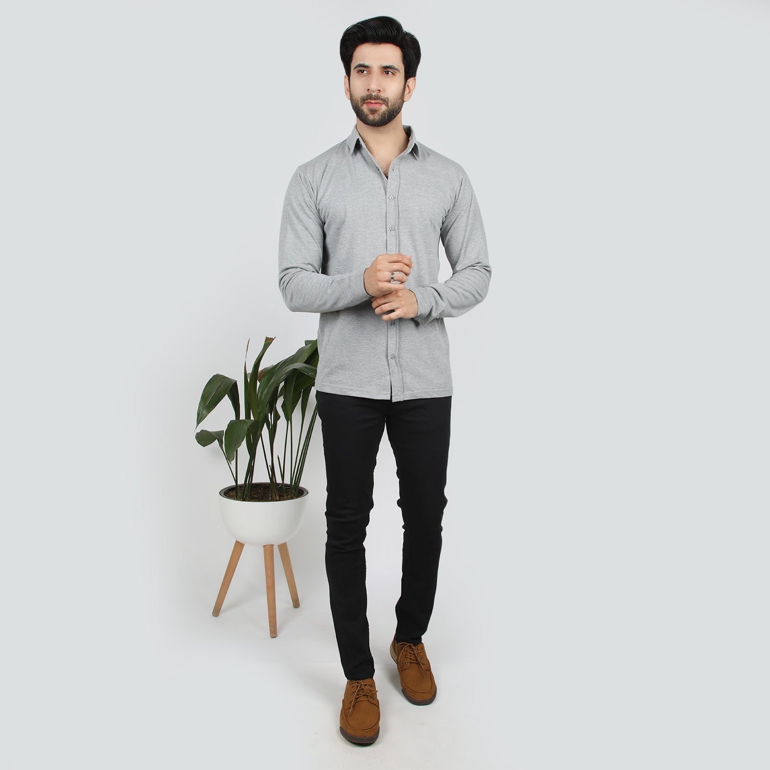 Eminent Men's Front Open Shirt - Ash Grey, Men's Shirts, Eminent, Chase Value