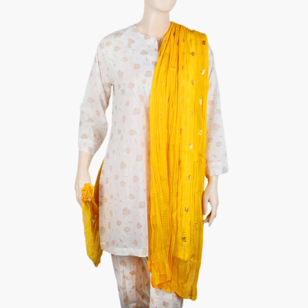 Women's Printed Dupatta - Yellow, Women Dupatta, Chase Value, Chase Value
