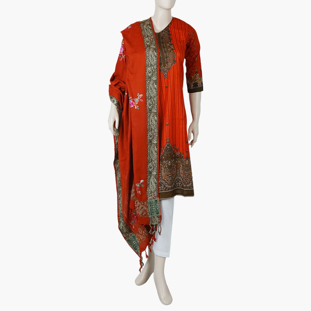 Women's Embroidered Shawl - Rust, Women Shawls & Scarves, Chase Value, Chase Value