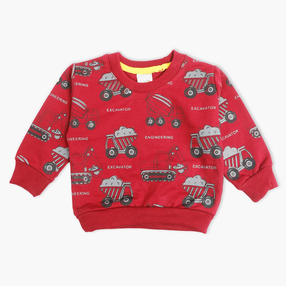 Newborn Boys Full Sleeves T-Shirt - Maroon, Newborn Boys Winterwear, Chase Value, Chase Value