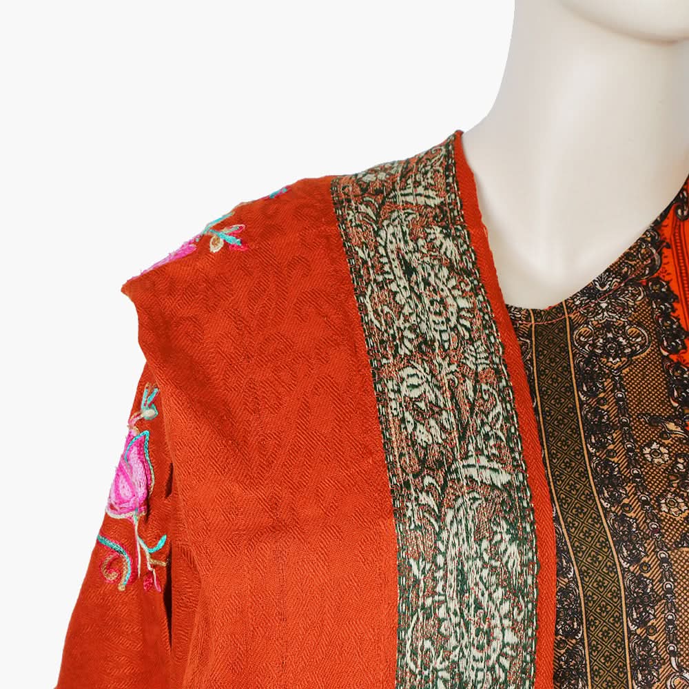 Women's Embroidered Shawl - Rust, Women Shawls & Scarves, Chase Value, Chase Value