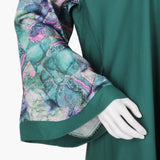 Women's Front Open Abaya - Dark Green, Women Abayas, Chase Value, Chase Value