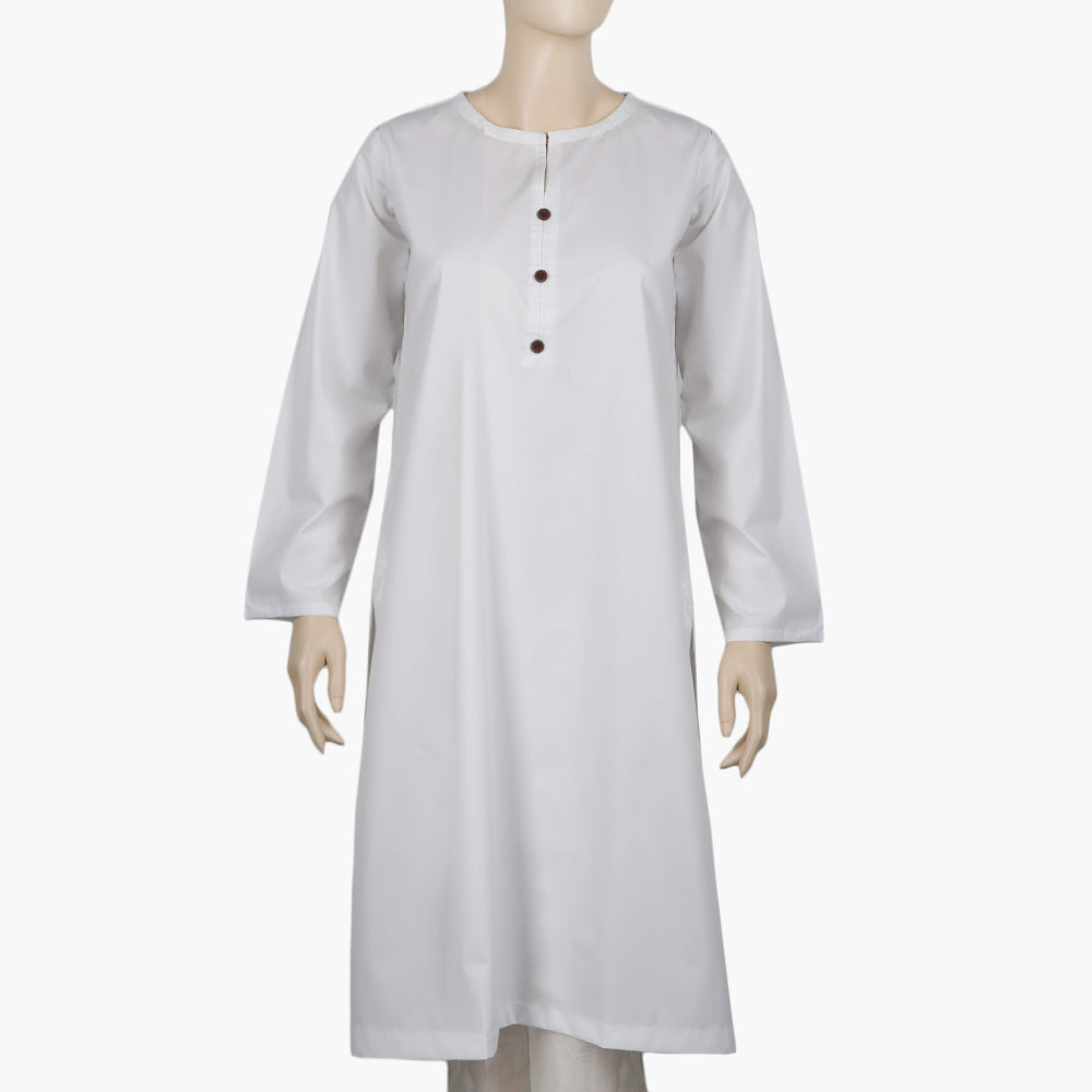 Women's Plain Kurti - White, Women Ready Kurtis, Chase Value, Chase Value