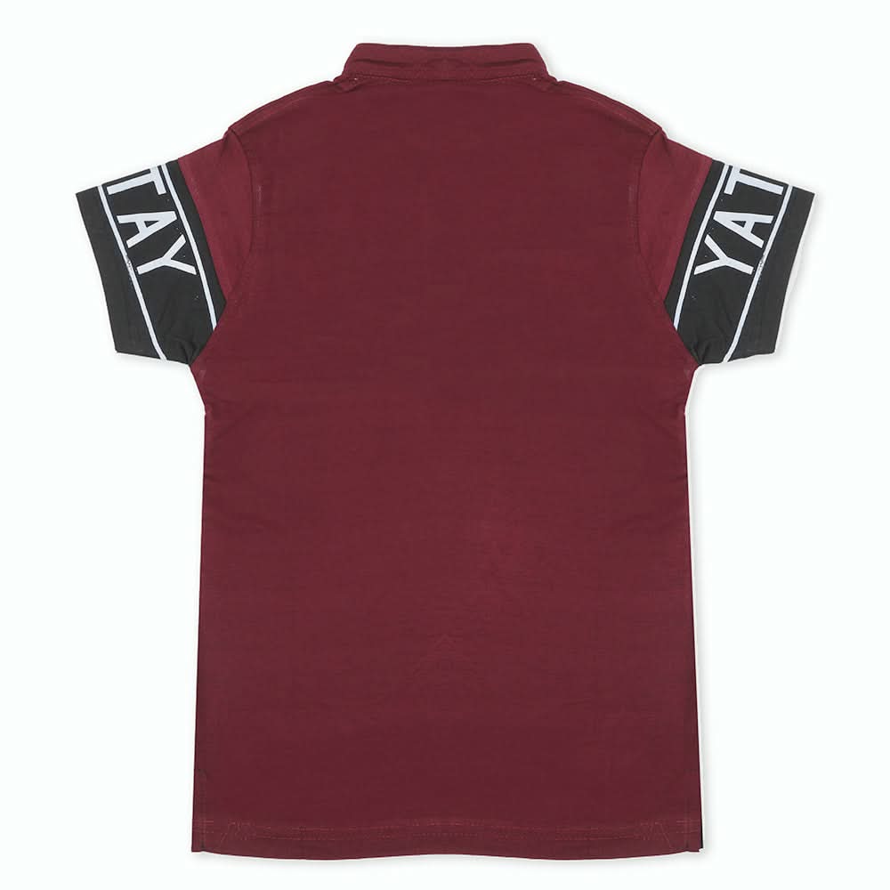 Boys Half Sleeves Polo T-Shirt - Dark Purple, Boys T-Shirts, Chase Value, Chase Value