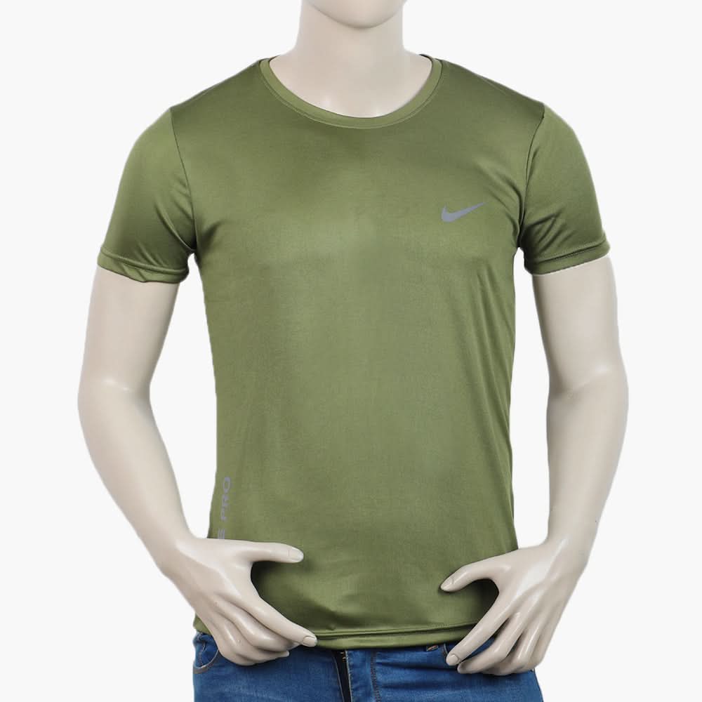 Men's Half Sleeves Round Neck T-Shirt - Dark Green, Men's T-Shirts & Polos, Chase Value, Chase Value