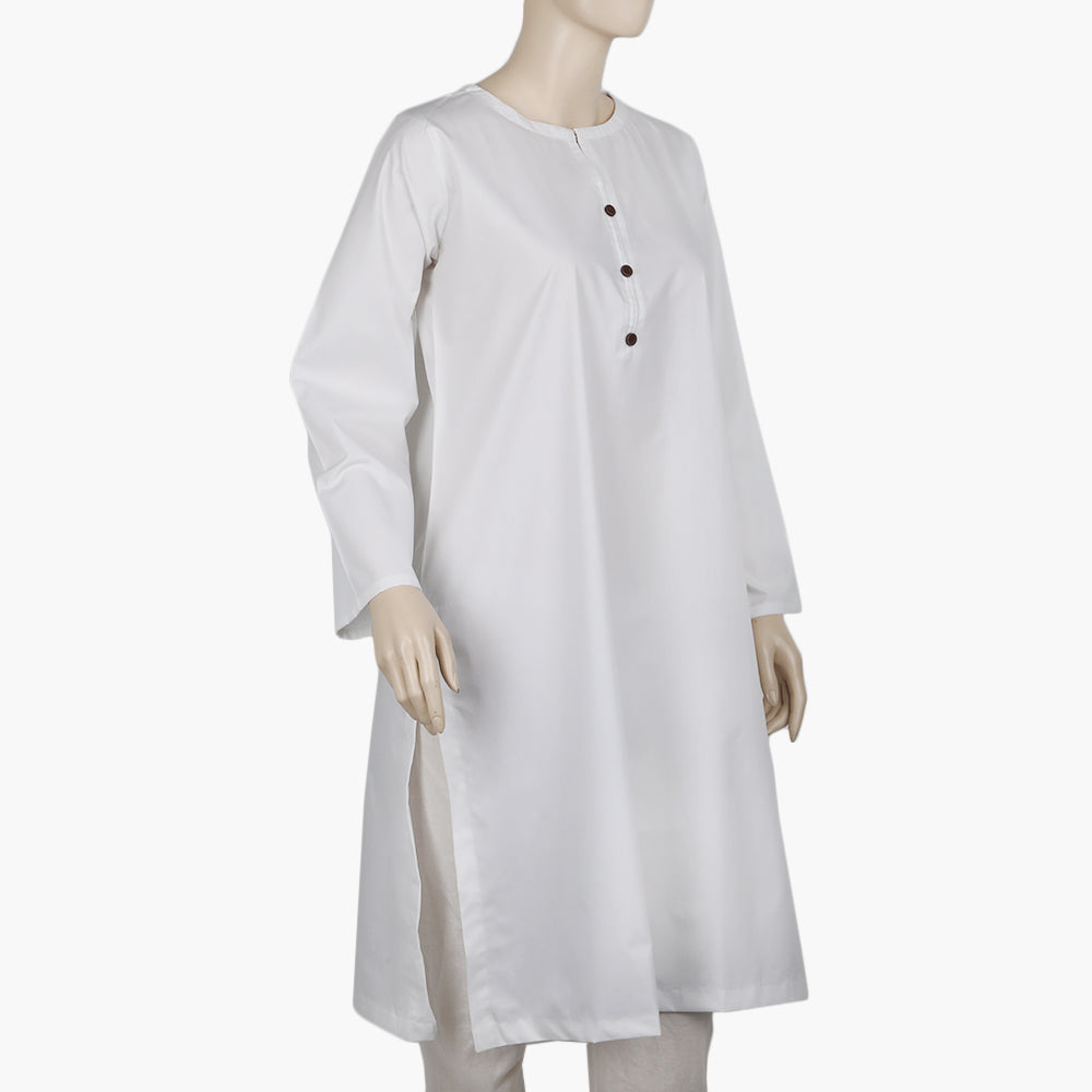 Women's Plain Kurti - White, Women Ready Kurtis, Chase Value, Chase Value