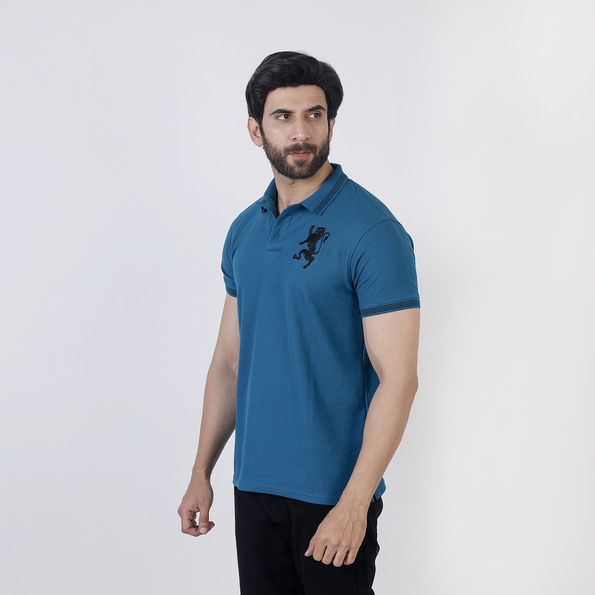 Men's Half Sleeves Polo T-Shirt - Steel Blue, Men's T-Shirts & Polos, Chase Value, Chase Value