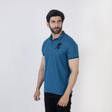Men's Half Sleeves Polo T-Shirt - Steel Blue, Men's T-Shirts & Polos, Chase Value, Chase Value
