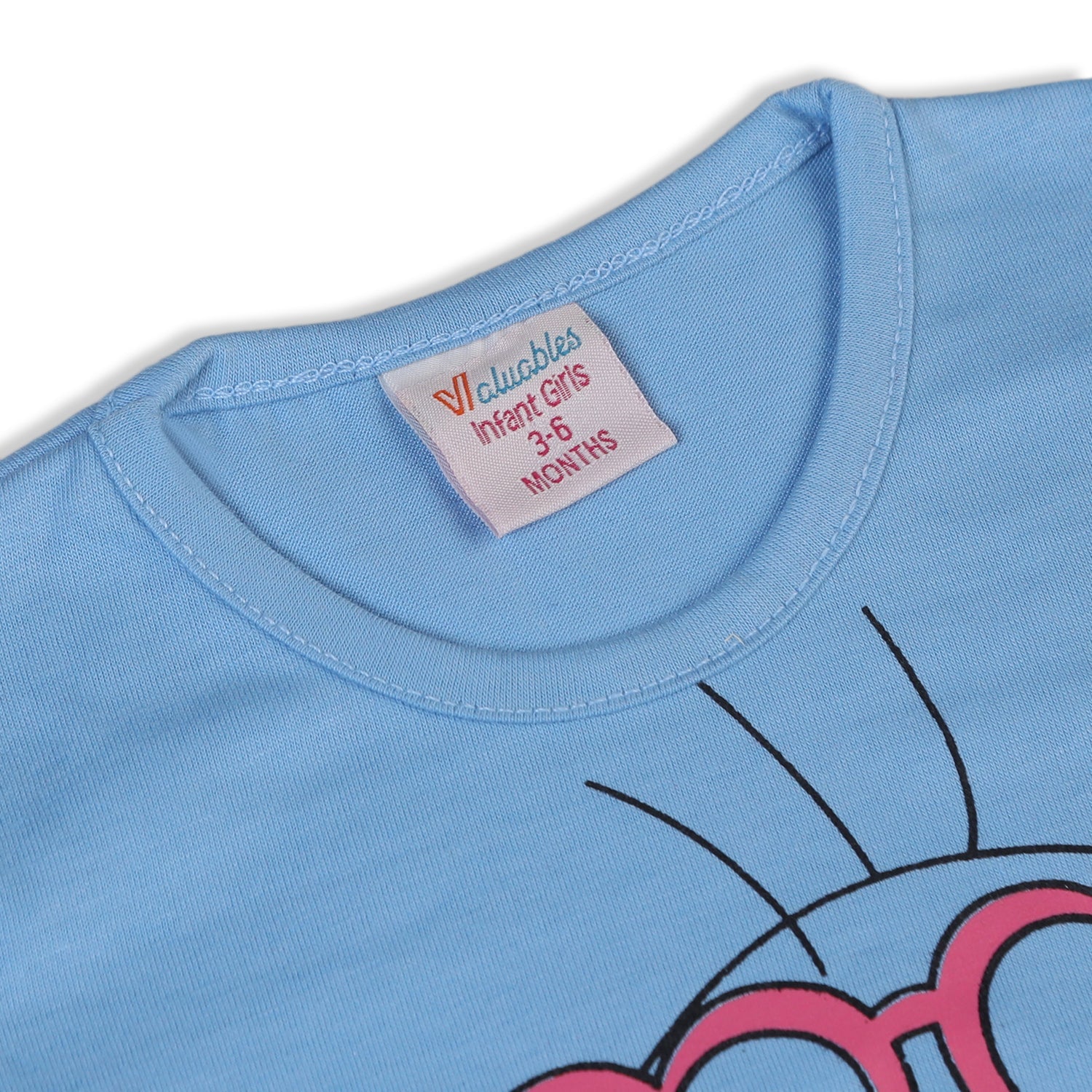 Valuable Newborn Girls Sando T-Shirt - Blue, Newborn Girls T-Shirts, Chase Value, Chase Value