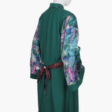Women's Front Open Abaya - Dark Green, Women Abayas, Chase Value, Chase Value
