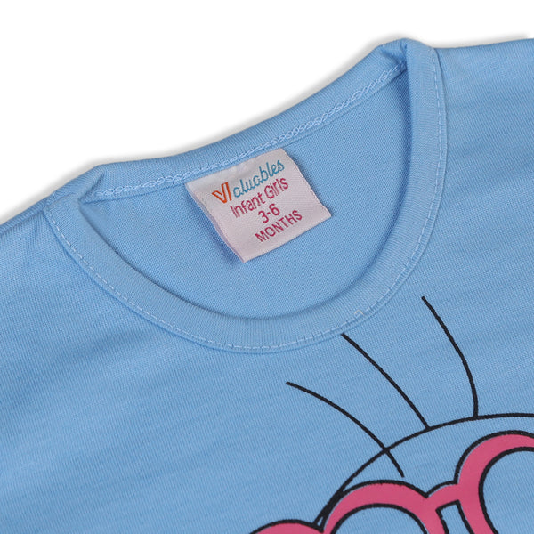 Valuable Newborn Girls Sando T-Shirt - Blue