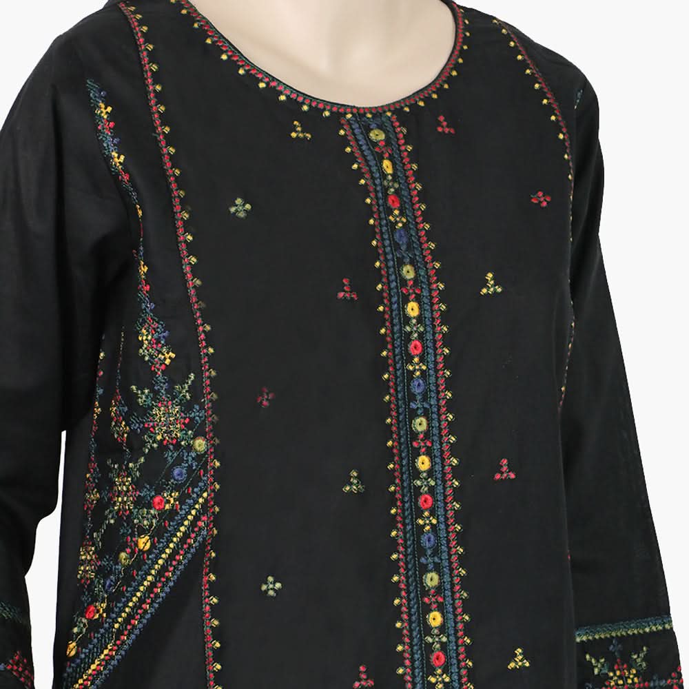 Women's Embroidered Kurti - Black, Women Ready Kurtis, Chase Value, Chase Value