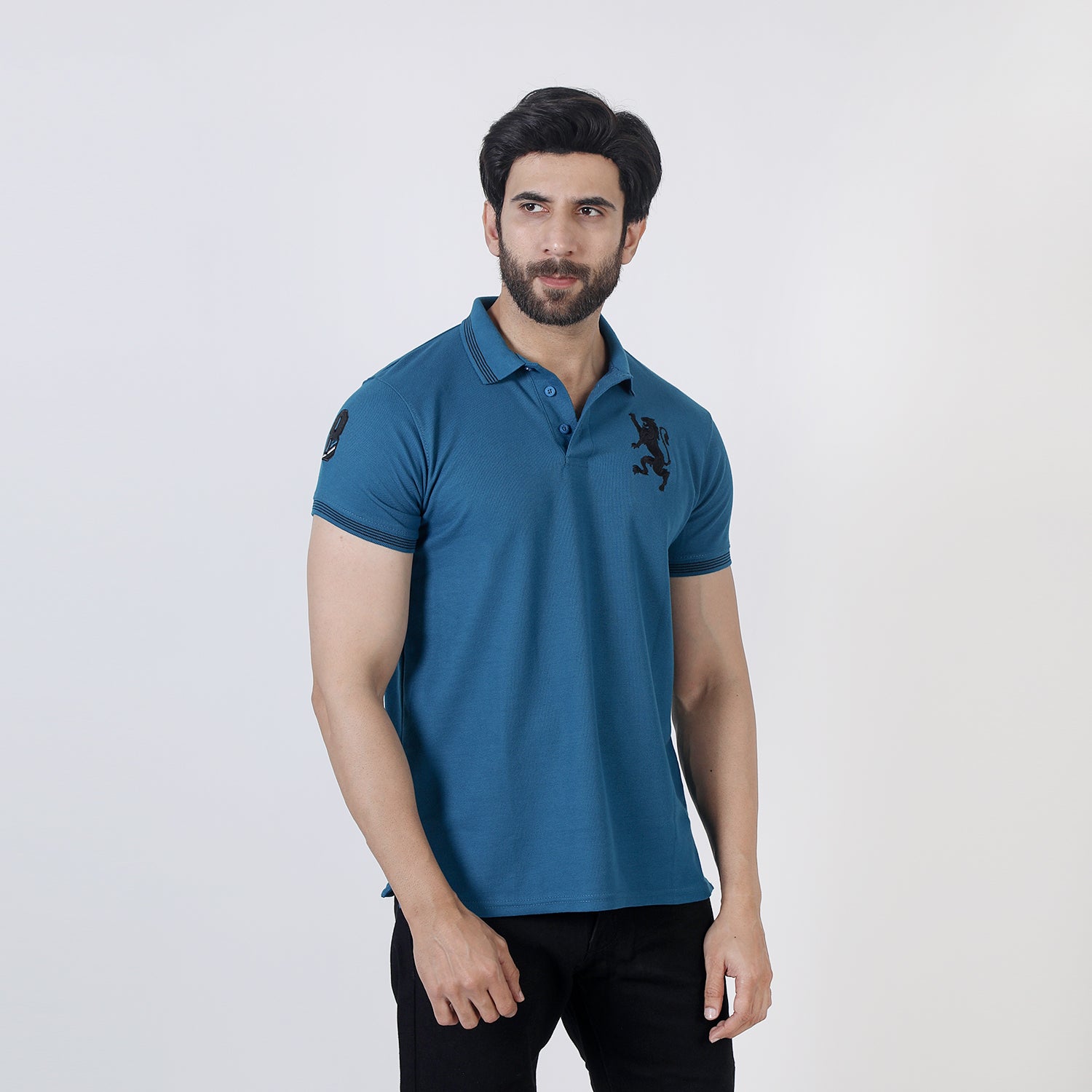 Men's Half Sleeves Polo T-Shirt - Steel Blue, Men's T-Shirts & Polos, Chase Value, Chase Value