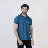 Men's Half Sleeves Polo T-Shirt - Steel Blue, Men's T-Shirts & Polos, Chase Value, Chase Value