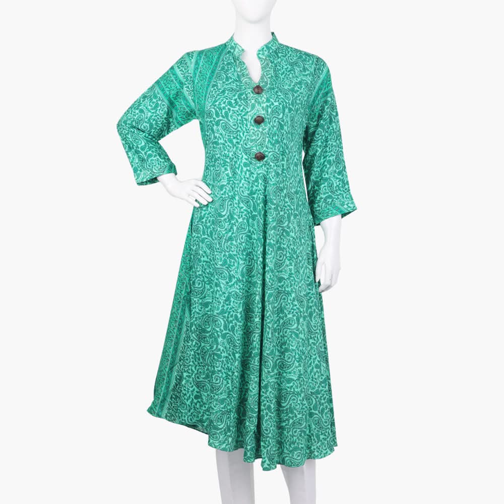 Women's Printed Kurti - Green, Women Ready Kurtis, Chase Value, Chase Value