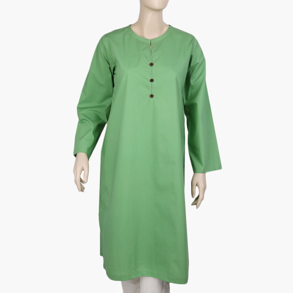Women's Plain Kurti - Green, Women Ready Kurtis, Chase Value, Chase Value