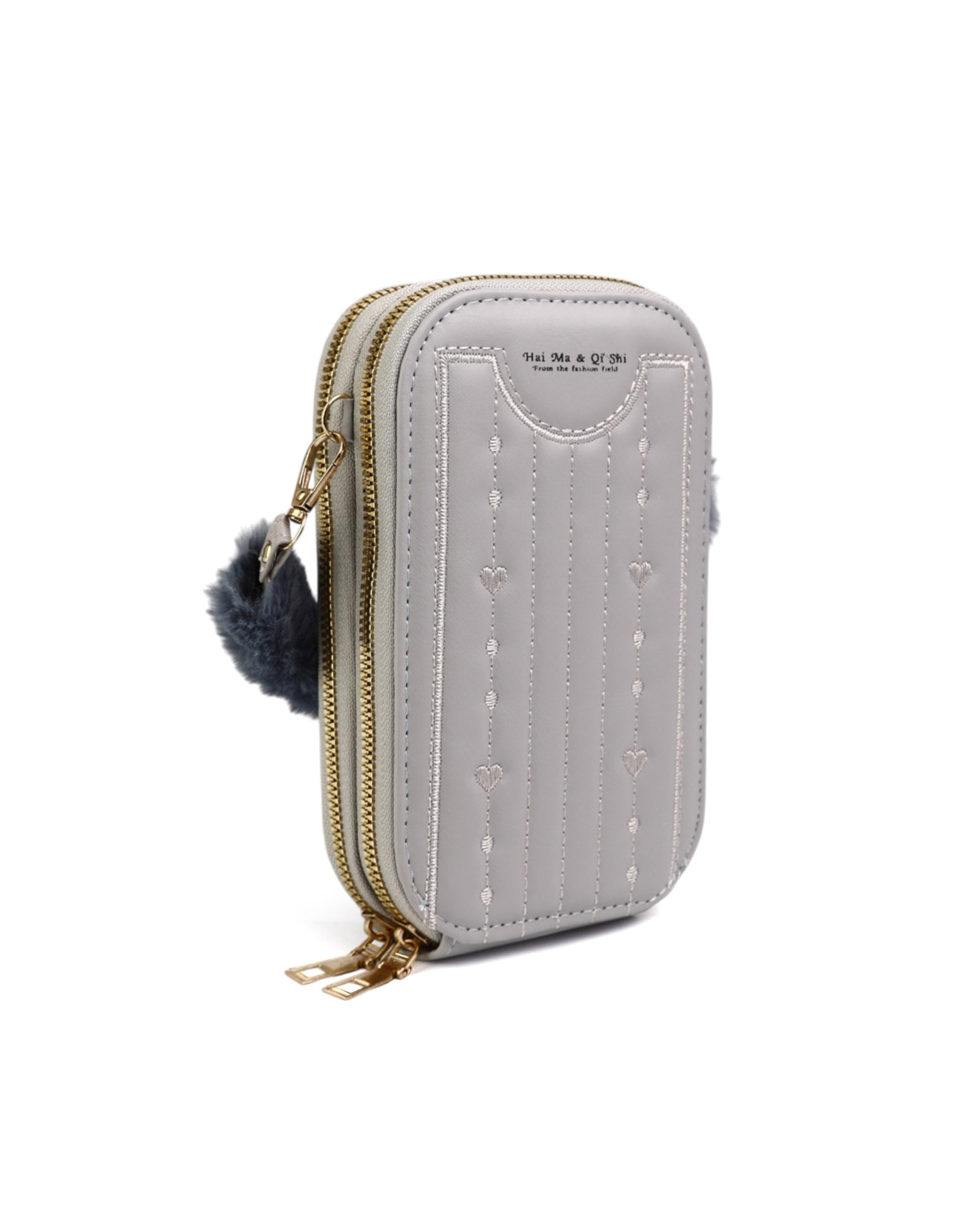 Women's Wallet with Fur Handle