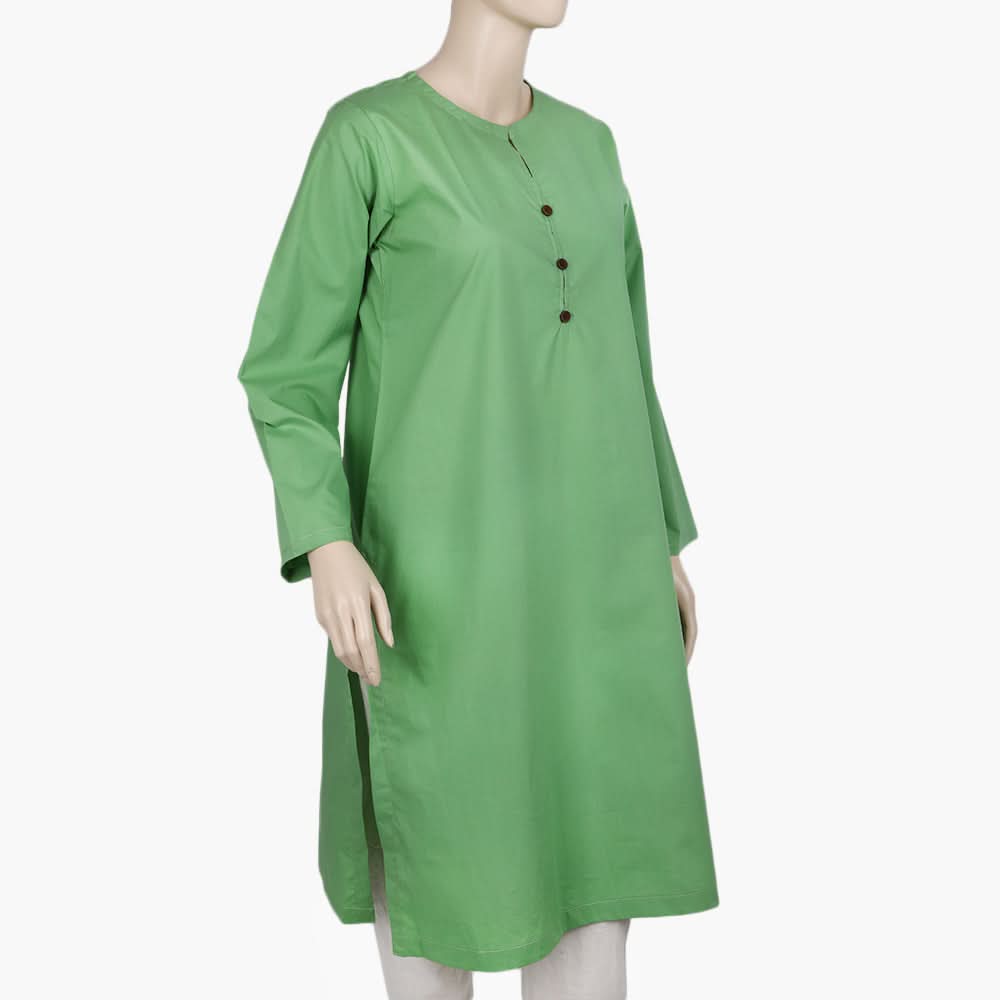 Women's Plain Kurti - Green, Women Ready Kurtis, Chase Value, Chase Value