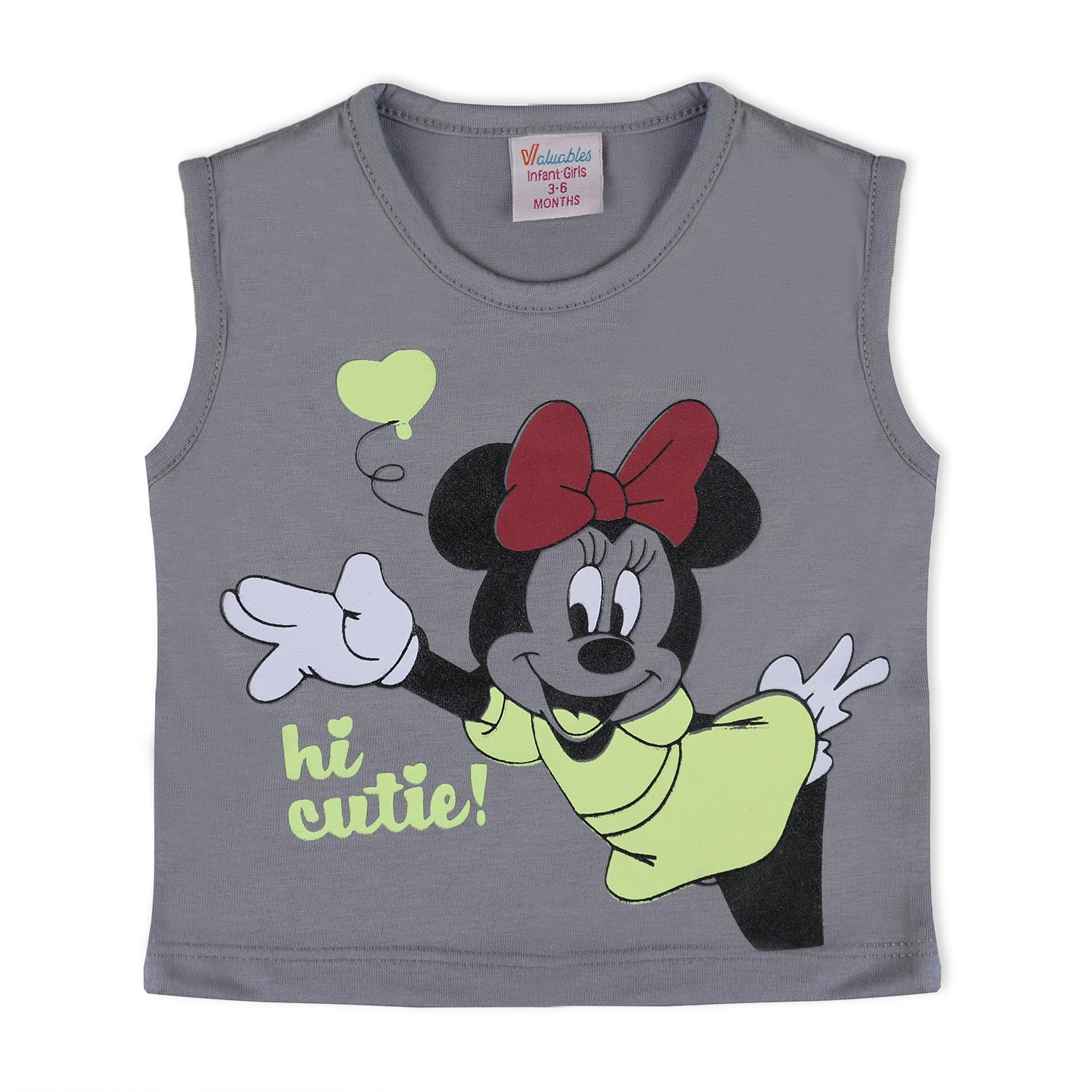 Valuable Newborn Girls Sando T-Shirt - Grey, Newborn Girls T-Shirts, Chase Value, Chase Value