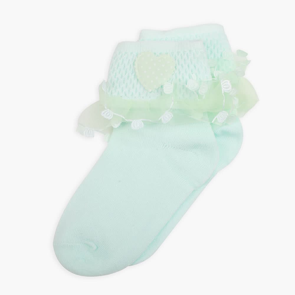 Girls Frill Socks - Cyan, Girls Socks, Chase Value, Chase Value