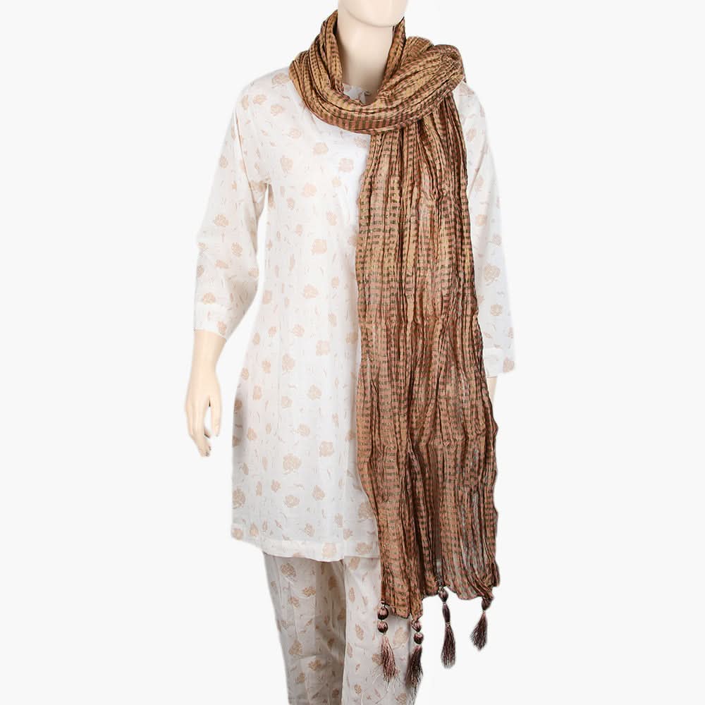 Women's Jamawar Dupatta - Brown, Women Dupatta, Chase Value, Chase Value