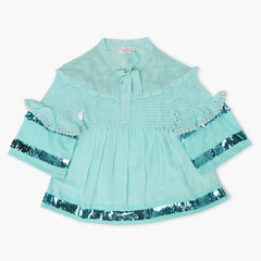 Girls Woven Top - Cyan, Girls Tops, Chase Value, Chase Value