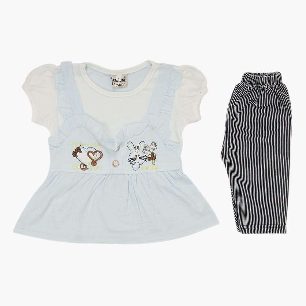 Girls Half Sleeves Suit - Light Blue, Girls Suits, Chase Value, Chase Value