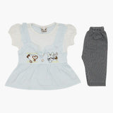 Girls Half Sleeves Suit - Light Blue, Girls Suits, Chase Value, Chase Value