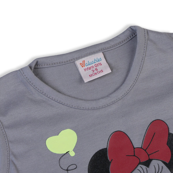 Valuable Newborn Girls Sando T-Shirt - Grey