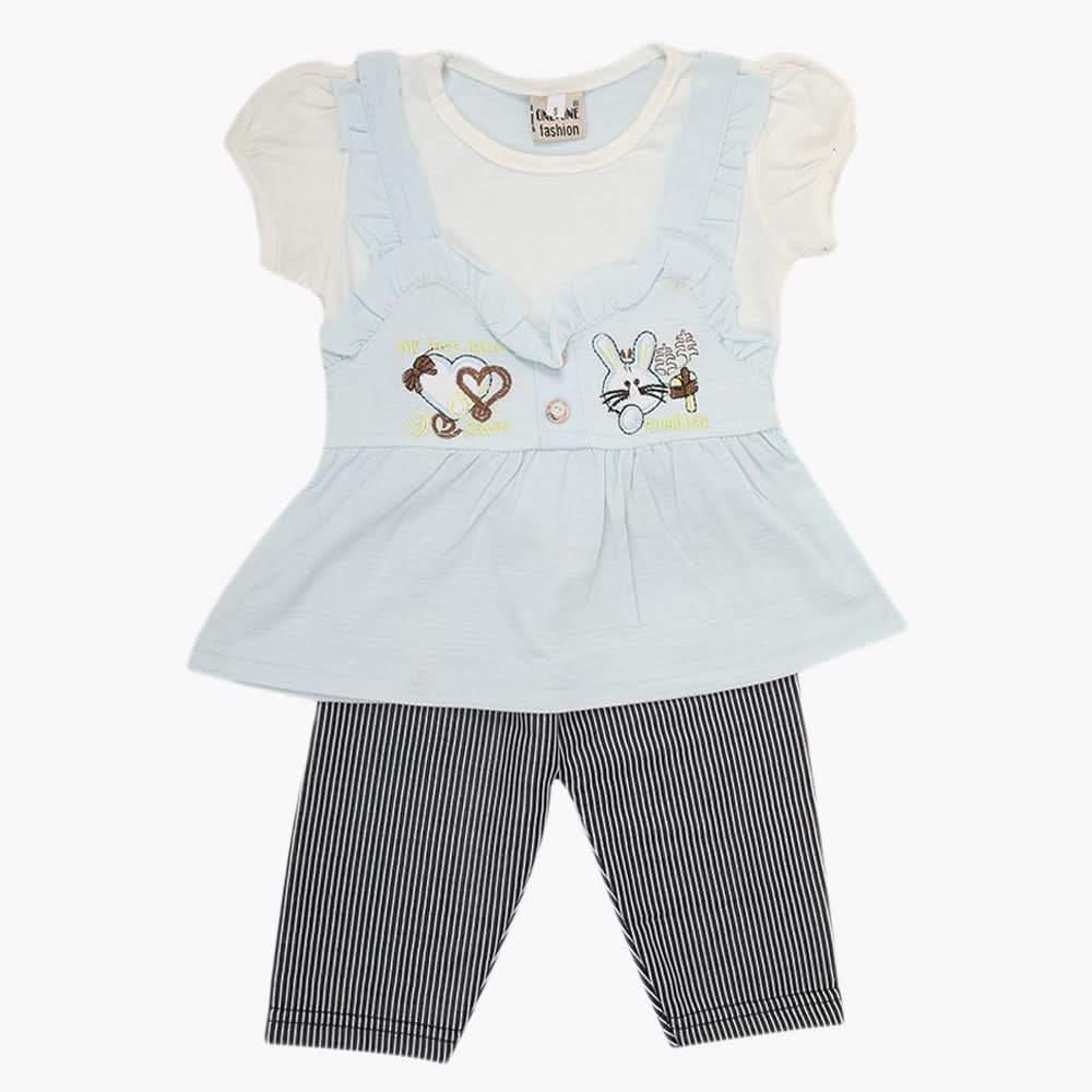 Girls Half Sleeves Suit - Light Blue, Girls Suits, Chase Value, Chase Value