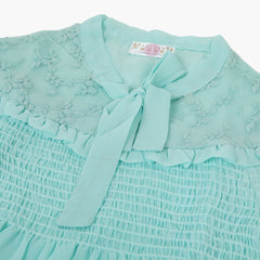 Girls Woven Top - Cyan, Girls Tops, Chase Value, Chase Value